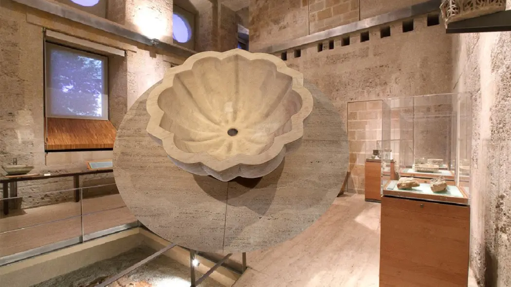 Artifacts on display inside the Alhambra Museum in Granada
