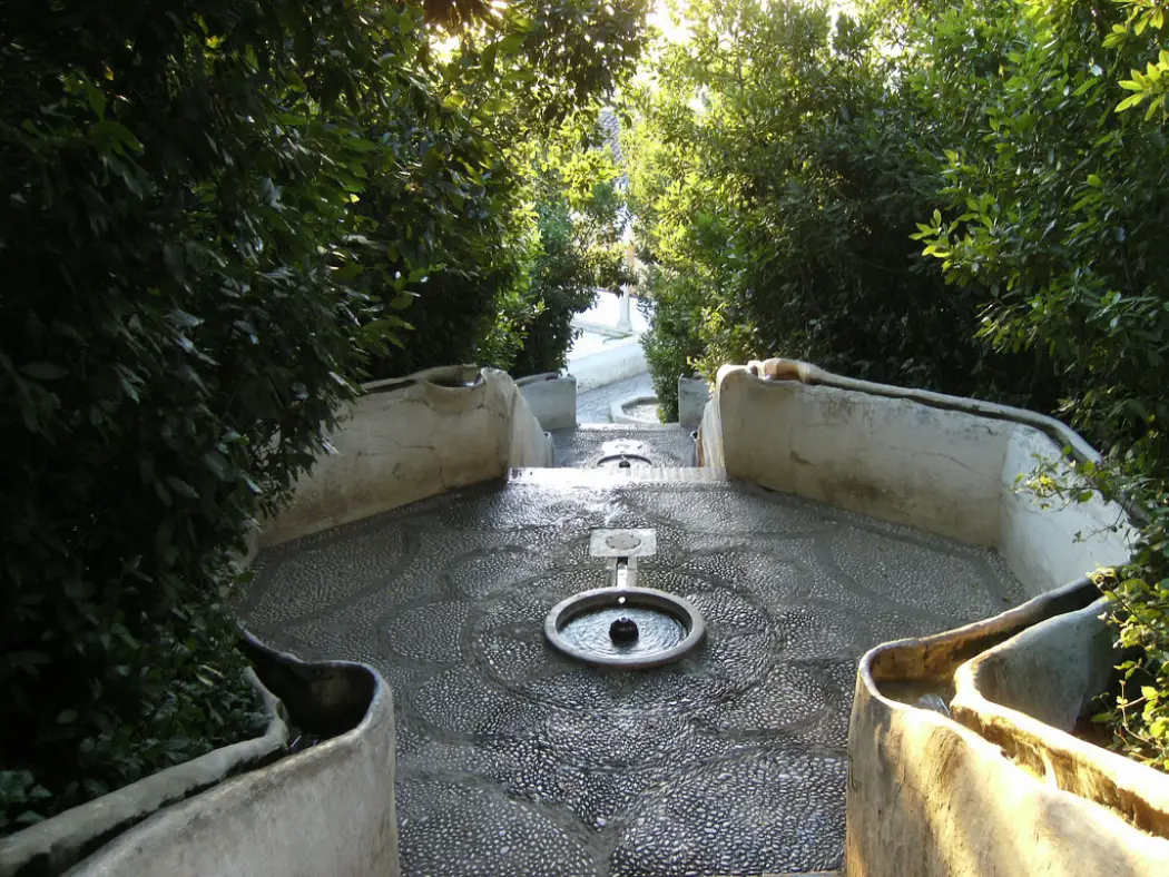 Beautiful Water Stairway in Generalife gardens