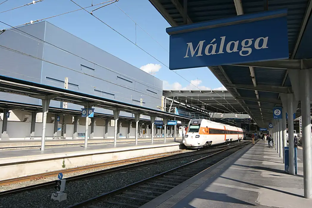 Train arriving at the Malaga Station