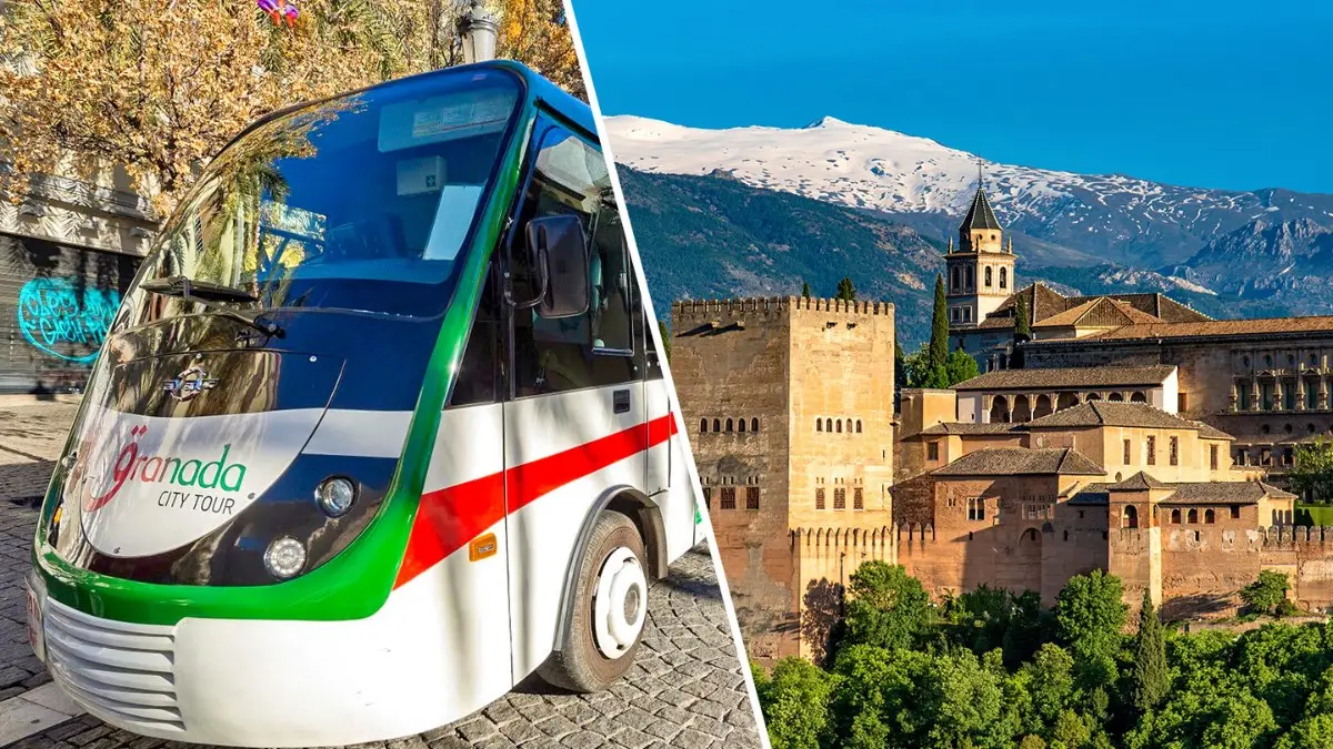 One of the ways to reach the Alhambra is by bus One of the ways to reach the Alhambra is by bus